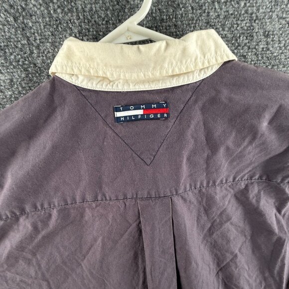 VTG Tommy Hilfiger Women Colorblock Button Up Shirt Size 14 Colorful Y2K 90s - Picture 15 of 16